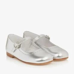 Childrens Classics Bar Shoes|Bar Shoes*Silver Leather Shoes