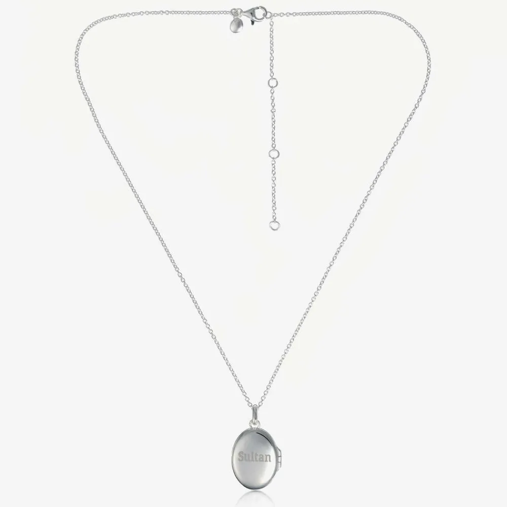 Little Star Jewellery|Jewellery*Silver Personalised Oval Locket (41cm)