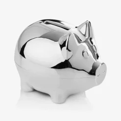 English Trousseau Gifts*Silver Piggy Bank Gift (10cm)