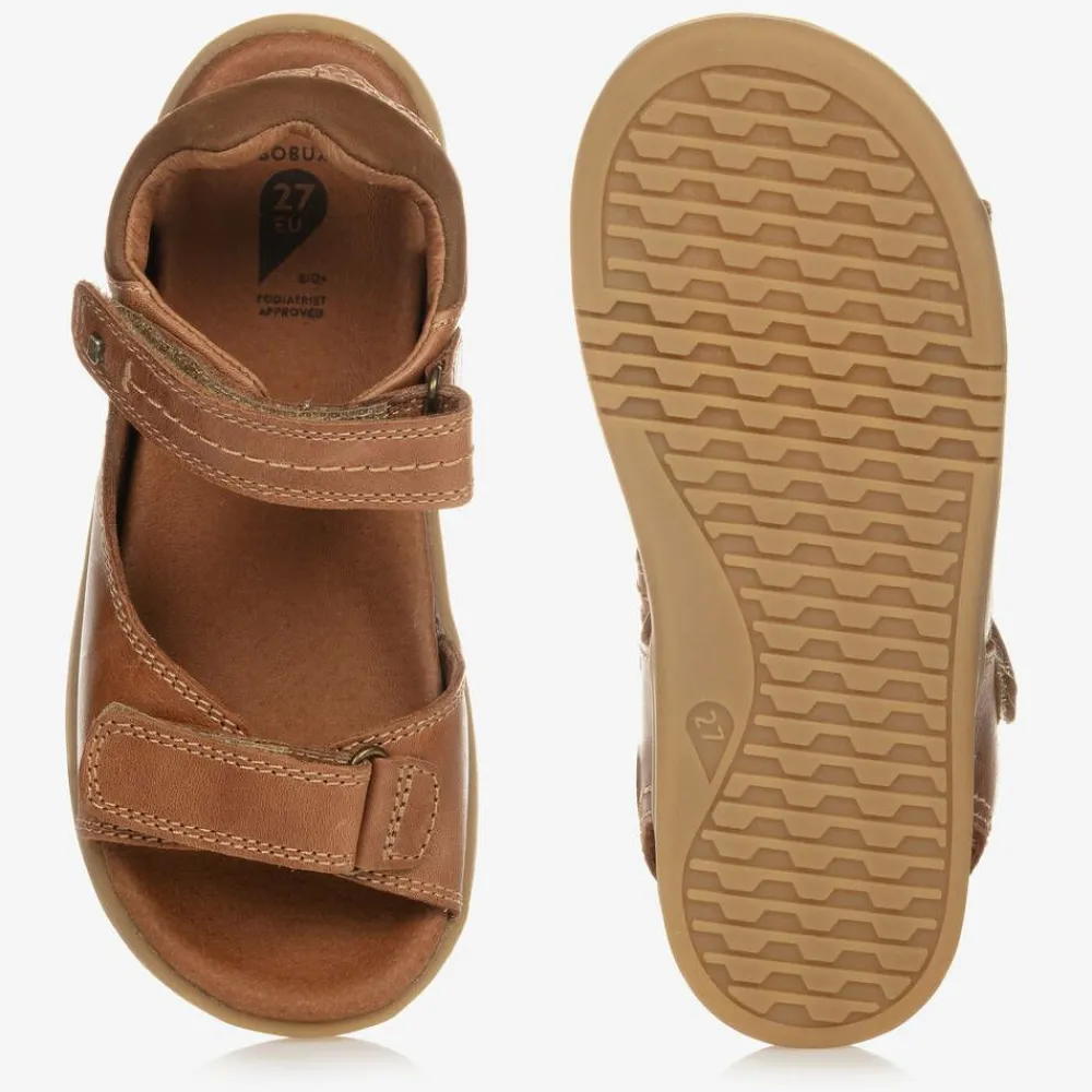 Bobux Kid + Sandals|Sandals*Tan Brown Leather Sandals
