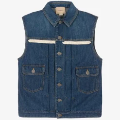 Gucci Coats & Jackets|Coats & Jackets*Teen Blue Embroidered Denim Gilet