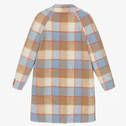 Gucci Coats & Jackets*Teen Boys Beige & Blue Check Wool Coat