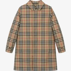 Burberry Coats & Jackets*Teen Boys Beige Check Reversible Car Coat