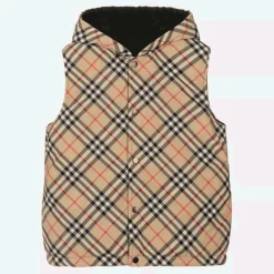 Burberry Coats & Jackets*Teen Boys Beige Vintage Check Reversible Gilet ArchiveBeige