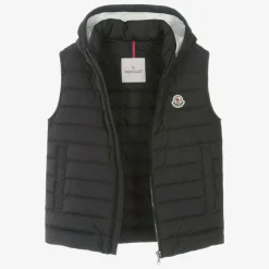 Moncler Enfant Activewear*Teen Boys Black Down Kamaria Gilet