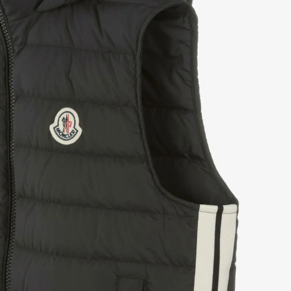 Moncler Enfant Activewear*Teen Boys Black Down Kamaria Gilet