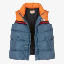 Gucci Coats & Jackets*Teen Boys Blue & Orange Puffer Gilet