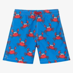 MC2 Saint Barth Swimwear*Teen Boys Blue Crab Print Swim Shorts