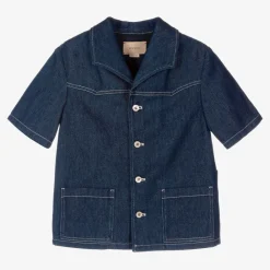 Gucci Coats & Jackets*Teen Boys Blue Denim Logo Jacket