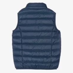 EA7 Emporio Armani Coats & Jackets*Teen Boys Blue Down Logo Gilet