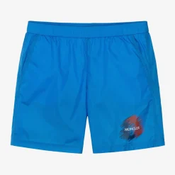 Moncler Enfant Swimwear*Teen Boys Blue Swim Shorts