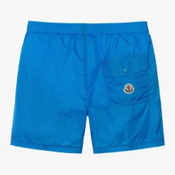 Moncler Enfant Swimwear*Teen Boys Blue Swim Shorts