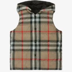 Burberry Coats & Jackets*Teen Girls Beige Reversible Check Gilet