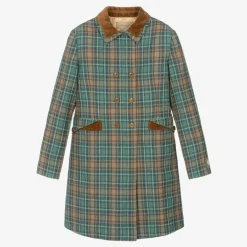 Gucci Coats & Jackets*Teen Girls Blue & Brown Wool Check Coat