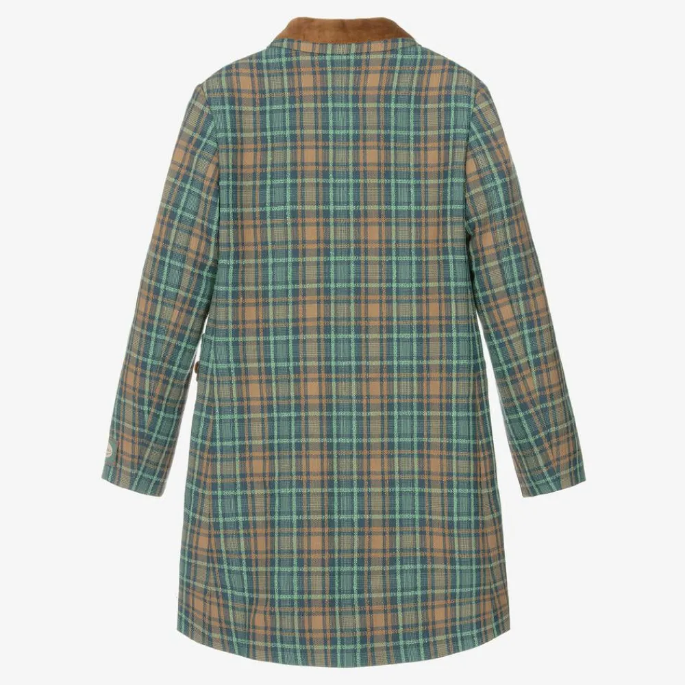 Gucci Coats & Jackets*Teen Girls Blue & Brown Wool Check Coat