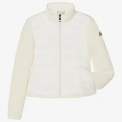 Moncler Enfant Coats & Jackets*Teen Girls Ivory Knit & Down-Fill Jacket
