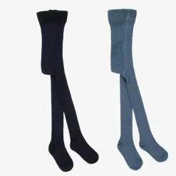 Minymo Tights*Two Tone Blue Tights (2 Pack)