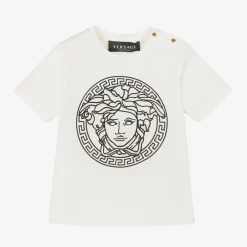 Versace Tops*White & Black Medusa Baby T-Shirt