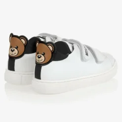 Moschino Kid-Teen Trainers|Trainers*White & Black Velcro Trainers