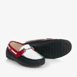 Childrens Classics Loafers & Moccasins|Loafers & Moccasins*White & Blue Leather Shoes