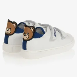 Moschino Baby Trainers|Trainers*White & Blue Leather Trainers