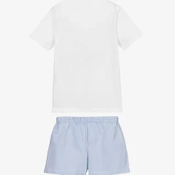 Babidu Nightwear*White & Blue Short Pyjamas