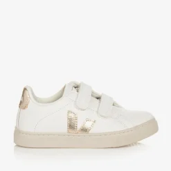 VEJA Trainers|Trainers*White & Gold Leather Esplar Trainers
