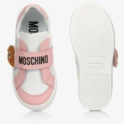 Moschino Baby Trainers|Trainers*White & Pink Leather Trainers