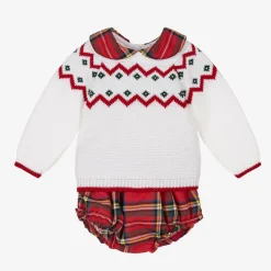 Babidu Outfit Sets*White & Red Cotton Shorts Set