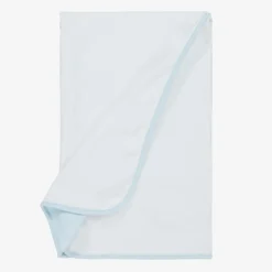 Emile et Rose Blankets & Shawls*White & Blue Cotton Blanket (73cm)