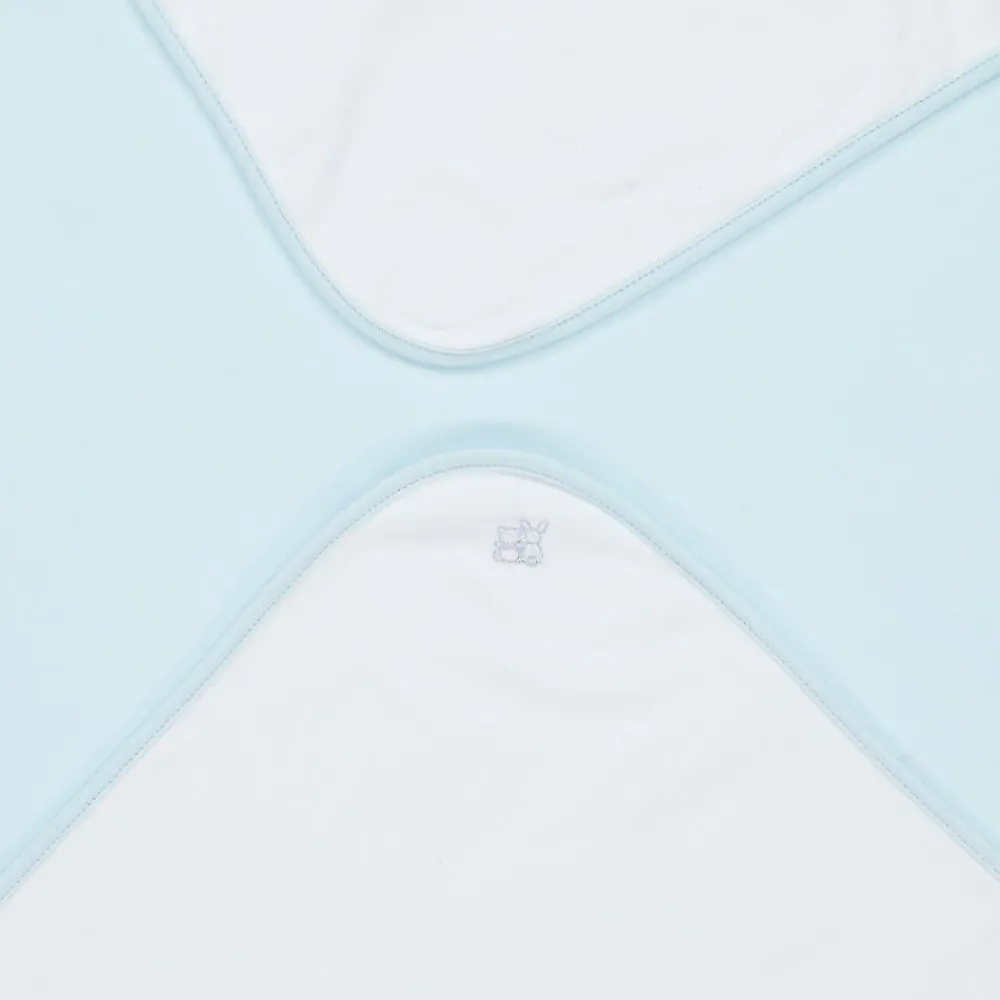 Emile et Rose Blankets & Shawls*White & Blue Cotton Blanket (73cm)