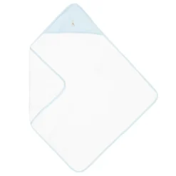 Kissy Kissy Towels & Robes*White & Blue Cotton Hooded Towel & Mitt Set