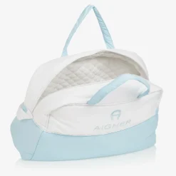 AIGNER Gifts*White & Sky Blue Baby Changing Bag (43cm)