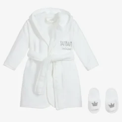 Bam Bam Towels & Robes|Nightwear*White Bathrobe Baby Gift Set