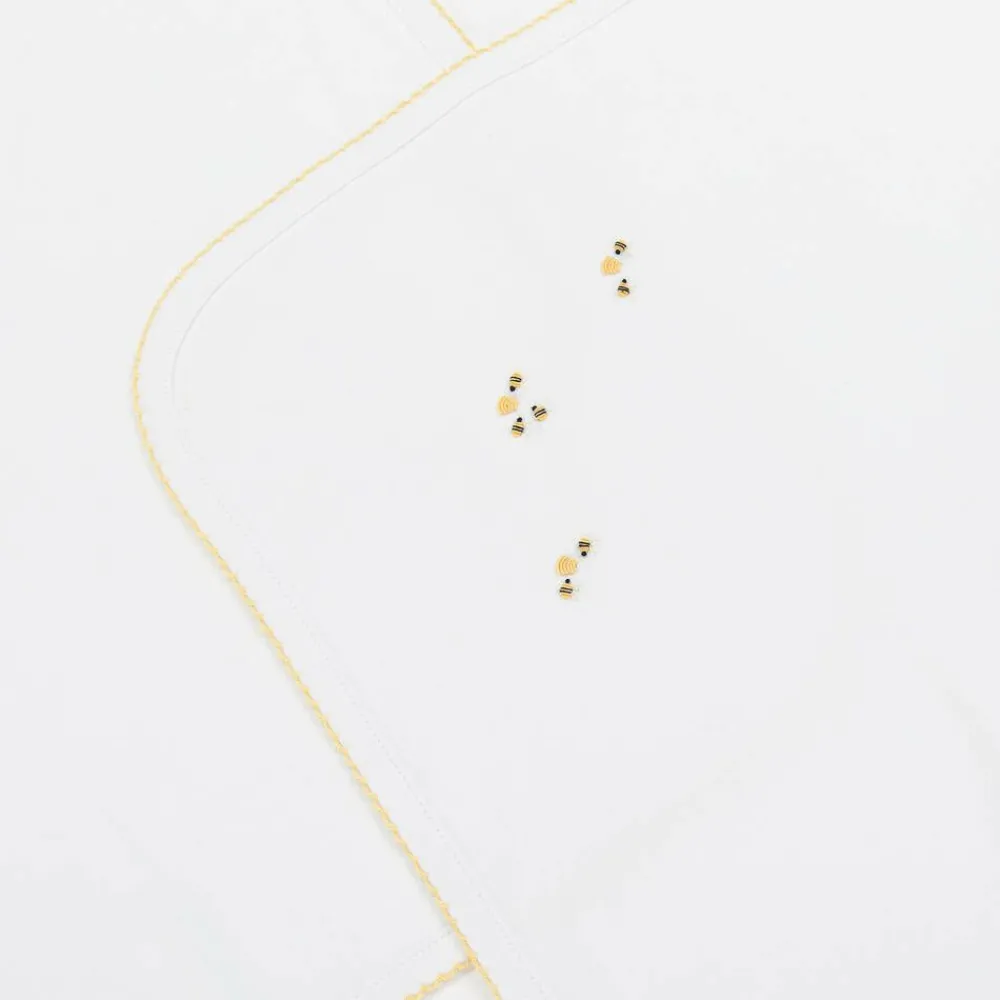Kissy Kissy Blankets & Shawls*White Bee Hive Pima Cotton Blanket (73cm)