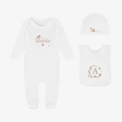 Paint My Dreams Gifts|Babysuits*White Blossom Personalised Babysuit Gift Set