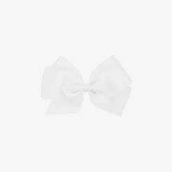 Peach Ribbons Hair Accessories*White Bow Hair Clip (12cm)