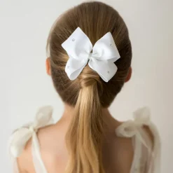Cute Cute Hair Accessories*White Bow Hair Clip (10cm)