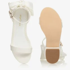 Angels Face Wedges & Heels|Wedges & Heels*White Bow Heel Sandals Snowdrop