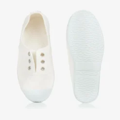 Pisamonas Trainers*White Canvas Slip-On Trainers