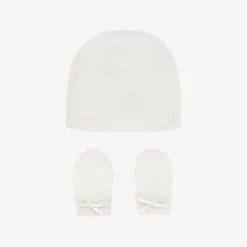G.H.Hurt amp; Son Gifts*White Cashmere Baby Hat & Mittens Set