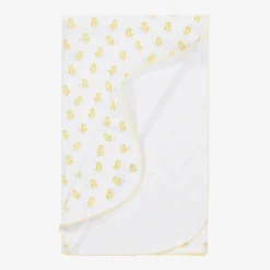 Kissy Kissy Blankets & Shawls*White Cheery Chicks Pima Cotton Blanket (73cm)