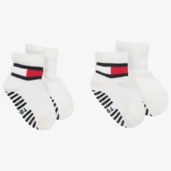 Tommy Hilfiger Socks*White Cotton Ankle Socks (2 Pack)