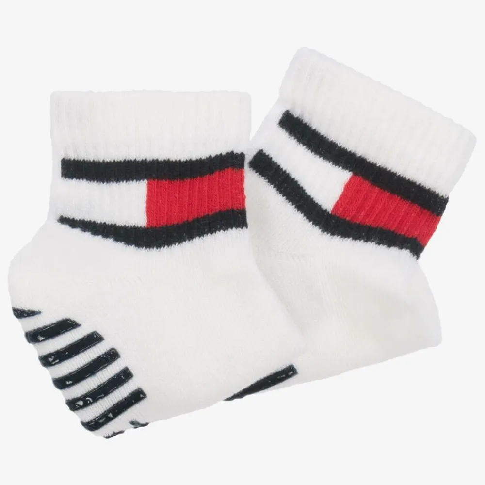 Tommy Hilfiger Socks*White Cotton Ankle Socks (2 Pack)