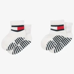 Tommy Hilfiger Socks*White Cotton Ankle Socks (2 Pack)