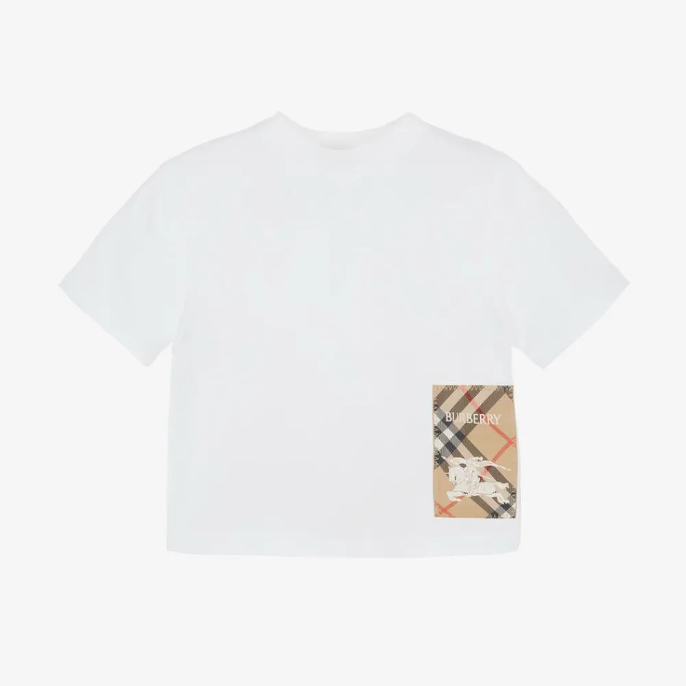 Burberry Tops*White Cotton Baby T-Shirt