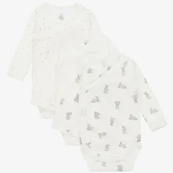 Petit Bateau Babysuits*White Cotton Bodyvests (3 Pack)