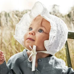 Elodie Hats*White Cotton Bonnet (SPF30)