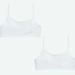 Petit Bateau Underwear*White Cotton Bra Tops (2 Pack)
