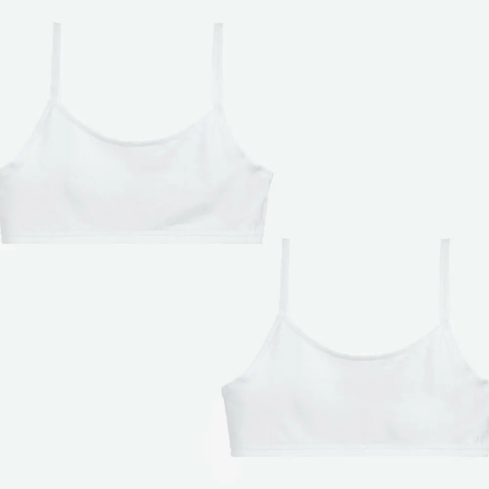 Petit Bateau Underwear*White Cotton Bra Tops (2 Pack)